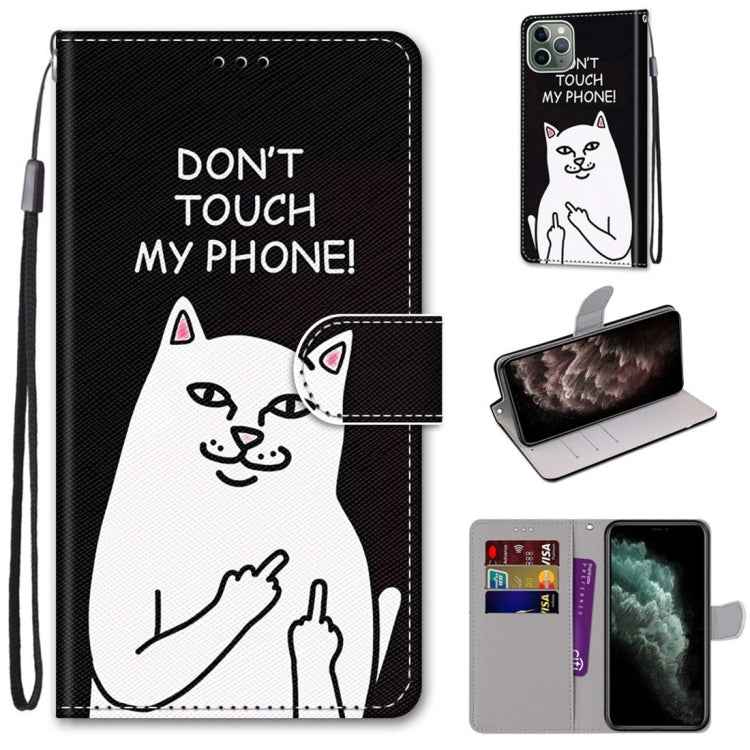 Coloured Drawing Cross Texture Horizontal Flip PU Leather Case with Holder & Card Slots & Wallet & Lanyard, For iPhone 11 Pro Max, For iPhone 12 mini