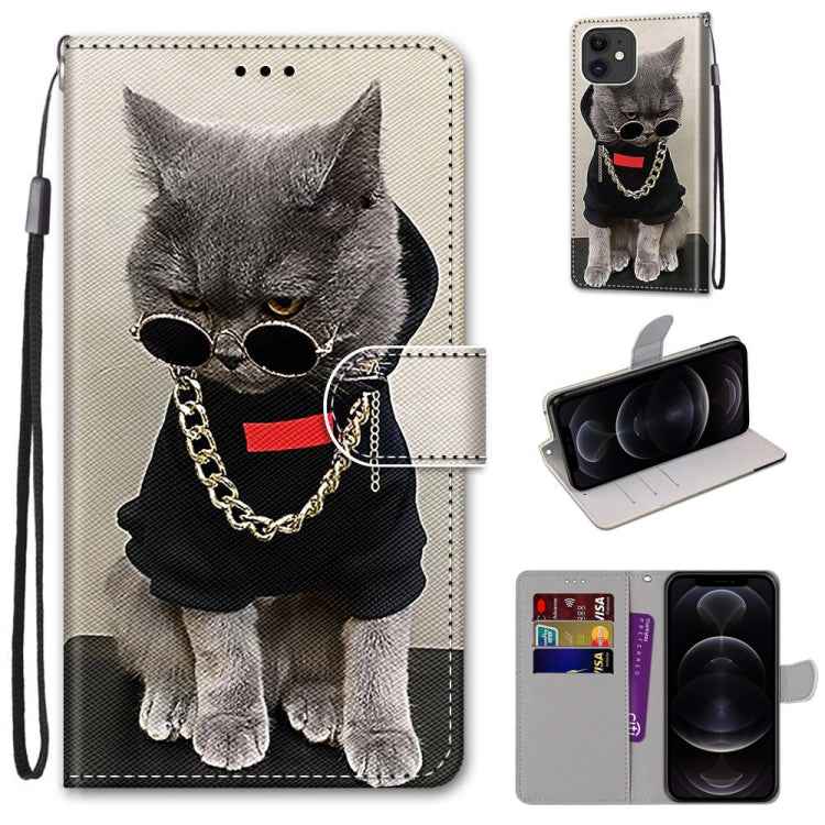 Coloured Drawing Cross Texture Horizontal Flip PU Leather Case with Holder & Card Slots & Wallet & Lanyard, For iPhone 12 / 12 Pro, For iPhone 12 Pro Max