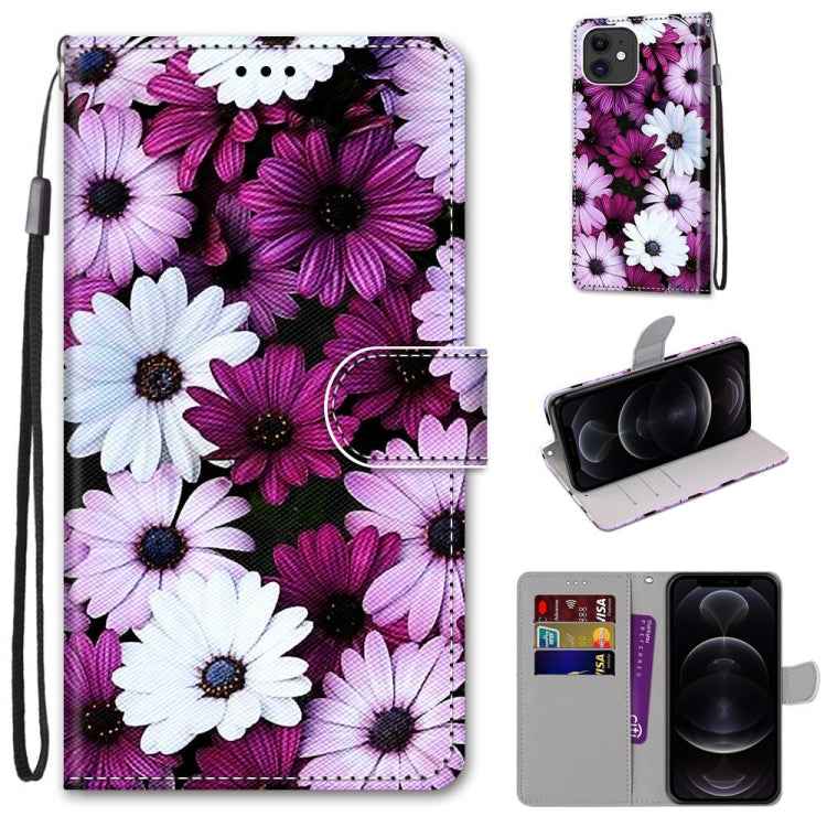 Coloured Drawing Cross Texture Horizontal Flip PU Leather Case with Holder & Card Slots & Wallet & Lanyard, For iPhone 12 / 12 Pro, For iPhone 12 Pro Max