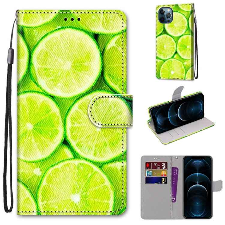 Coloured Drawing Cross Texture Horizontal Flip PU Leather Case with Holder & Card Slots & Wallet & Lanyard, For iPhone 12 / 12 Pro, For iPhone 12 Pro Max