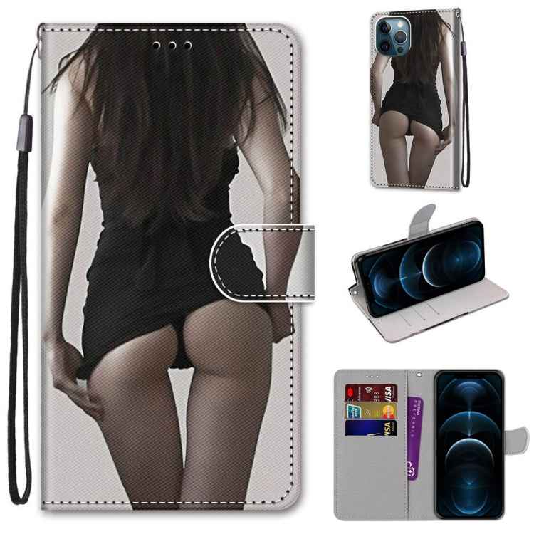 Coloured Drawing Cross Texture Horizontal Flip PU Leather Case with Holder & Card Slots & Wallet & Lanyard, For iPhone 12 / 12 Pro, For iPhone 12 Pro Max