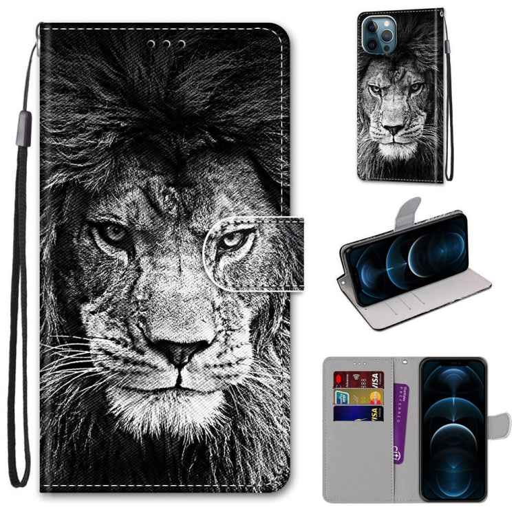 Coloured Drawing Cross Texture Horizontal Flip PU Leather Case with Holder & Card Slots & Wallet & Lanyard, For iPhone 12 / 12 Pro, For iPhone 12 Pro Max