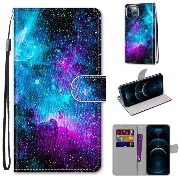 Coloured Drawing Cross Texture Horizontal Flip PU Leather Case with Holder & Card Slots & Wallet & Lanyard, For iPhone 12 / 12 Pro, For iPhone 12 Pro Max