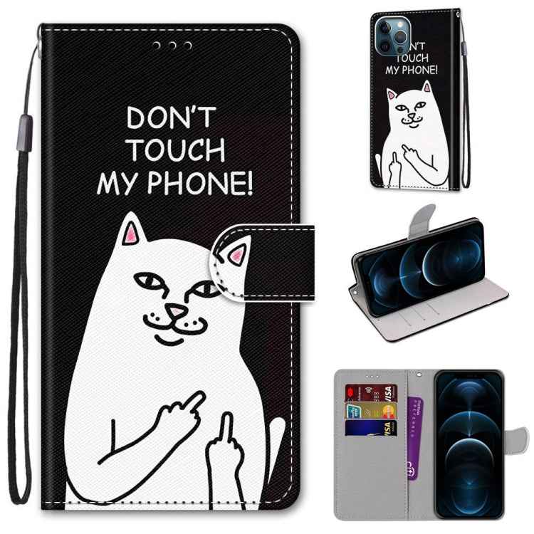Coloured Drawing Cross Texture Horizontal Flip PU Leather Case with Holder & Card Slots & Wallet & Lanyard, For iPhone 12 / 12 Pro, For iPhone 12 Pro Max
