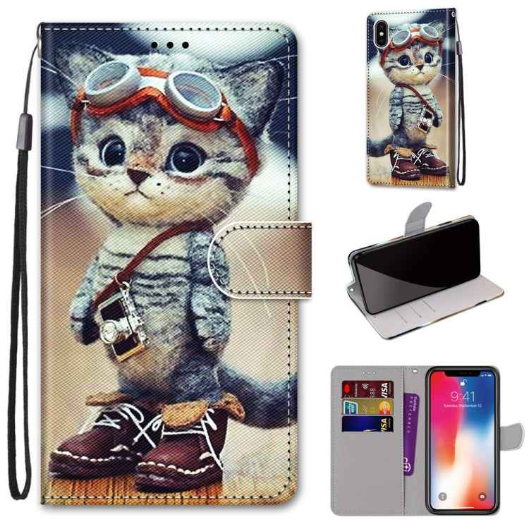 Coloured Drawing Cross Texture Horizontal Flip PU Leather Case with Holder & Card Slots & Wallet & Lanyard, For iPhone XS / X, For iPhone XR