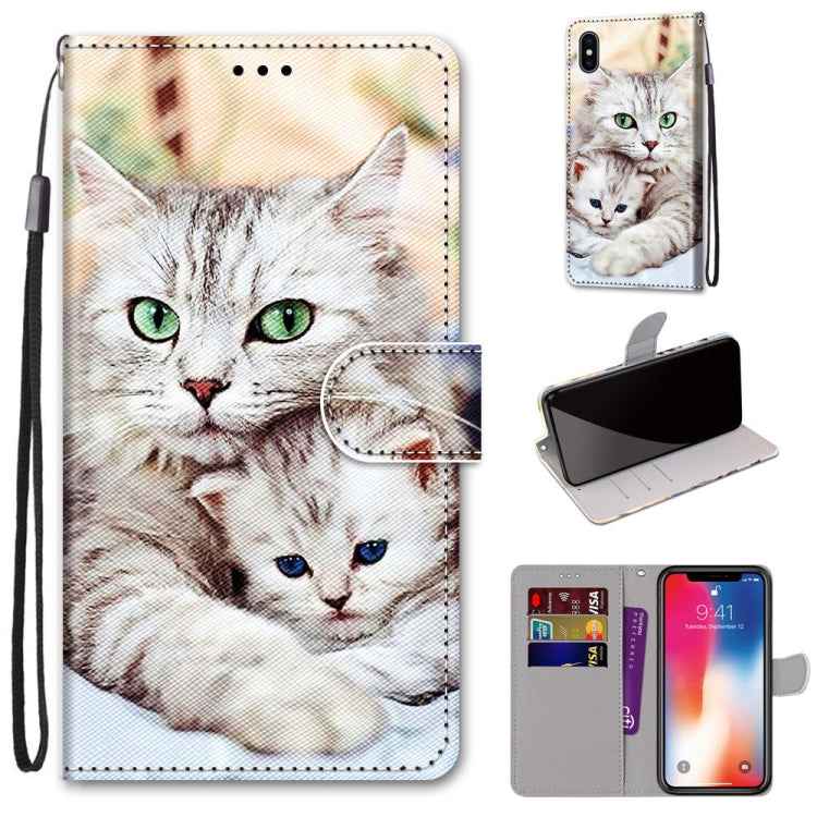 Coloured Drawing Cross Texture Horizontal Flip PU Leather Case with Holder & Card Slots & Wallet & Lanyard, For iPhone XS / X, For iPhone XR