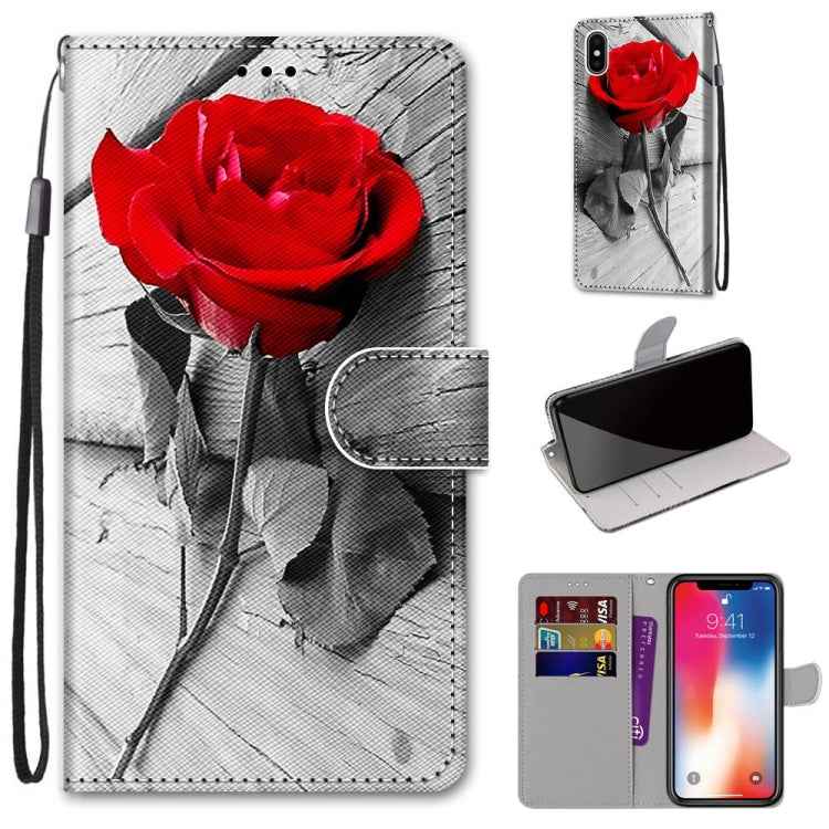 Coloured Drawing Cross Texture Horizontal Flip PU Leather Case with Holder & Card Slots & Wallet & Lanyard, For iPhone XS / X, For iPhone XR