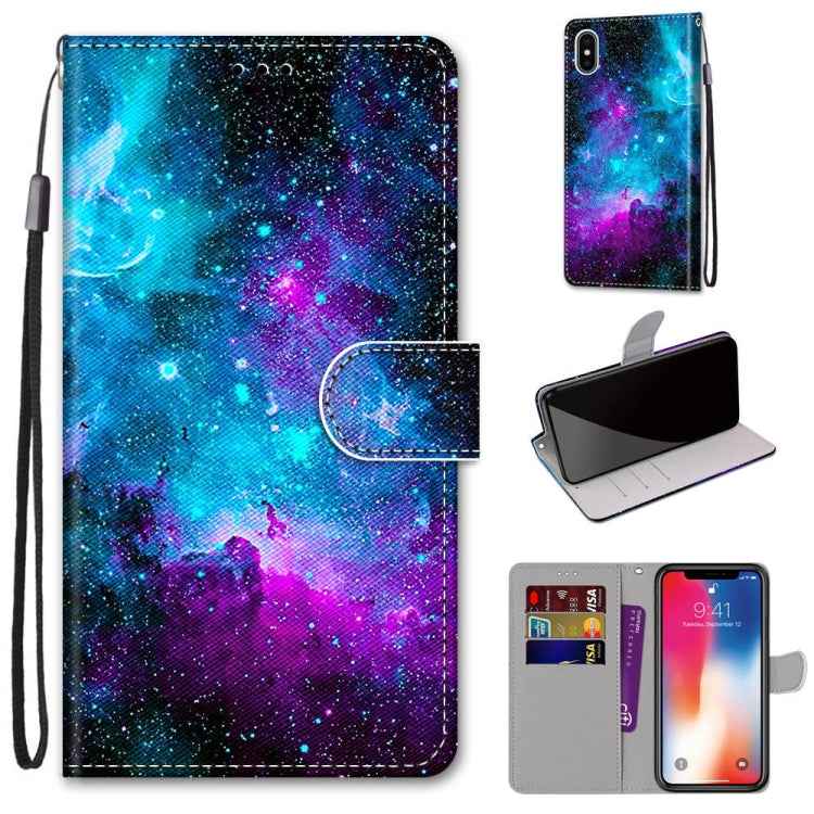 Coloured Drawing Cross Texture Horizontal Flip PU Leather Case with Holder & Card Slots & Wallet & Lanyard, For iPhone XS / X, For iPhone XR