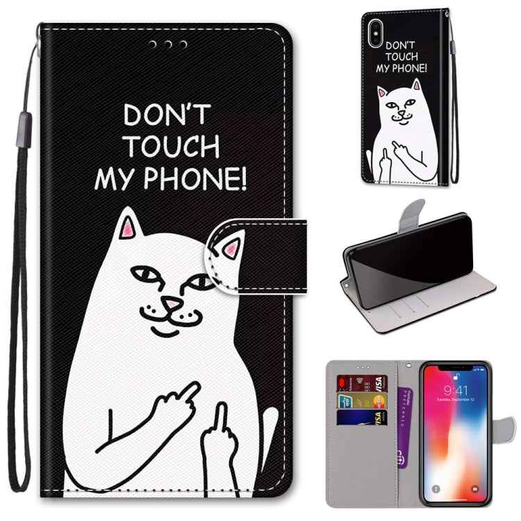 Coloured Drawing Cross Texture Horizontal Flip PU Leather Case with Holder & Card Slots & Wallet & Lanyard, For iPhone XS / X, For iPhone XR