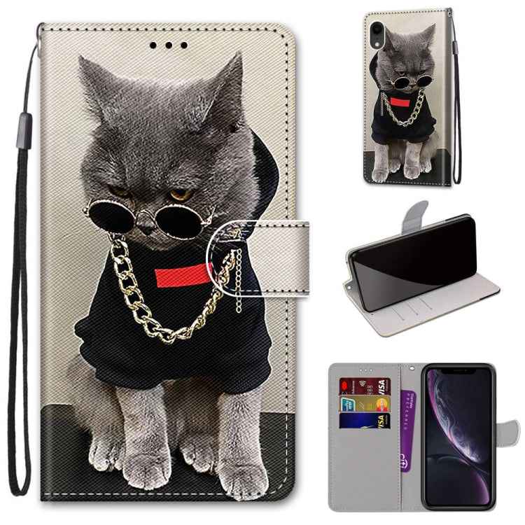 Coloured Drawing Cross Texture Horizontal Flip PU Leather Case with Holder & Card Slots & Wallet & Lanyard, For iPhone XS / X, For iPhone XR