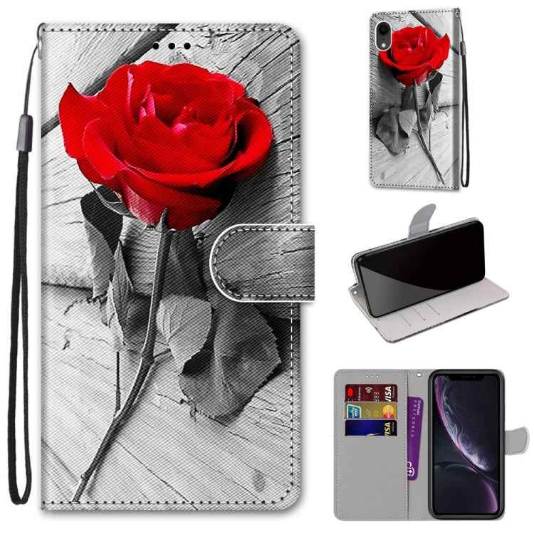 Coloured Drawing Cross Texture Horizontal Flip PU Leather Case with Holder & Card Slots & Wallet & Lanyard, For iPhone XS / X, For iPhone XR