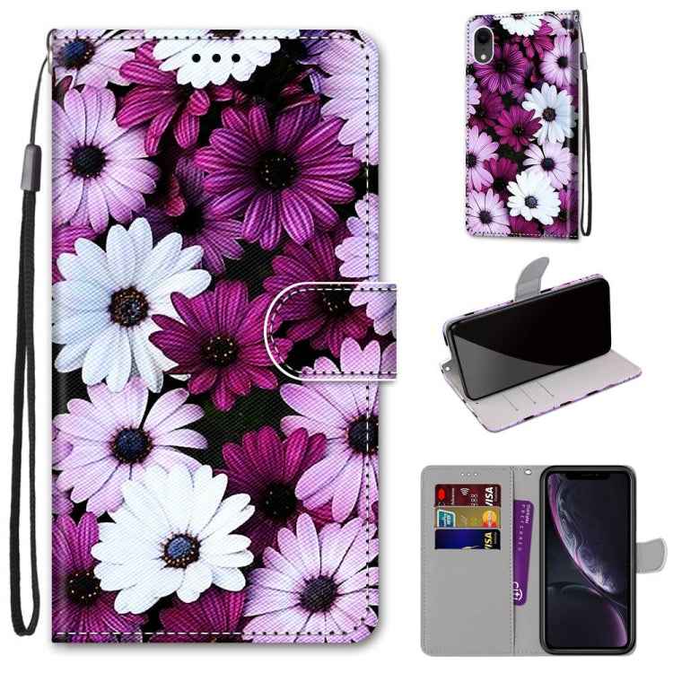Coloured Drawing Cross Texture Horizontal Flip PU Leather Case with Holder & Card Slots & Wallet & Lanyard, For iPhone XS / X, For iPhone XR