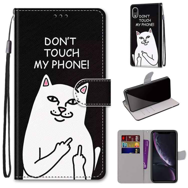 Coloured Drawing Cross Texture Horizontal Flip PU Leather Case with Holder & Card Slots & Wallet & Lanyard, For iPhone XS / X, For iPhone XR