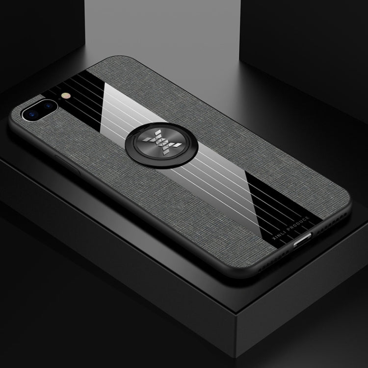 XINLI Stitching Cloth Textue Shockproof TPU Protective Case with Ring Holder, For iPhone 8 / 7, For iPhone 8 Plus / 7 Plus, For iPhone X / XS, For iPhone XR, For iPhone XS Max, For iPhone 6 / 6s, For iPhone 6 Plus / 6s Plus