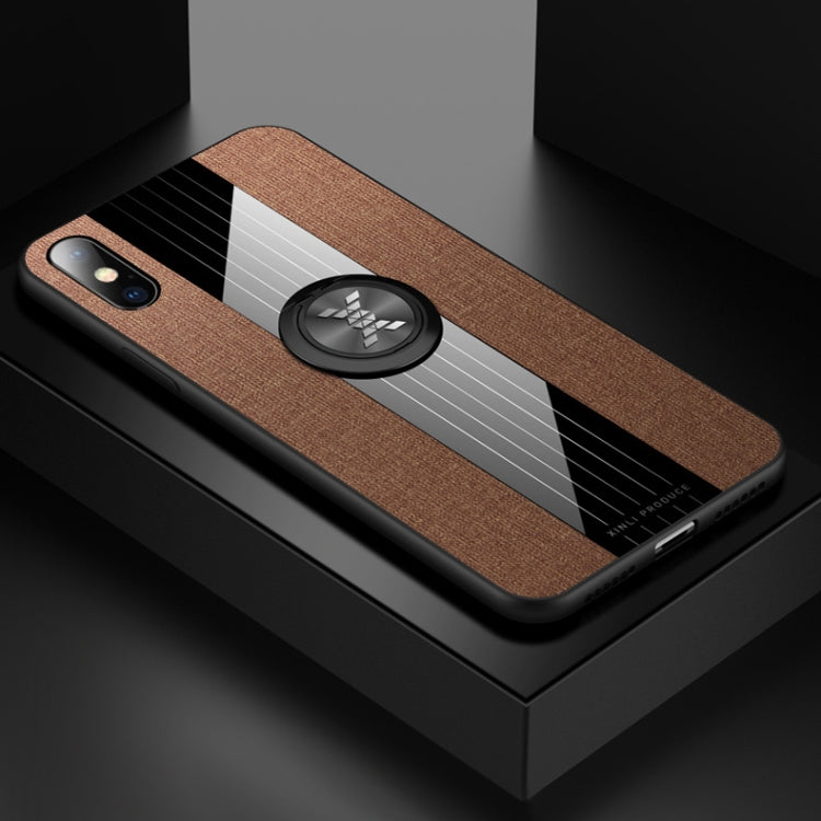 XINLI Stitching Cloth Textue Shockproof TPU Protective Case with Ring Holder, For iPhone 8 / 7, For iPhone 8 Plus / 7 Plus, For iPhone X / XS, For iPhone XR, For iPhone XS Max, For iPhone 6 / 6s, For iPhone 6 Plus / 6s Plus