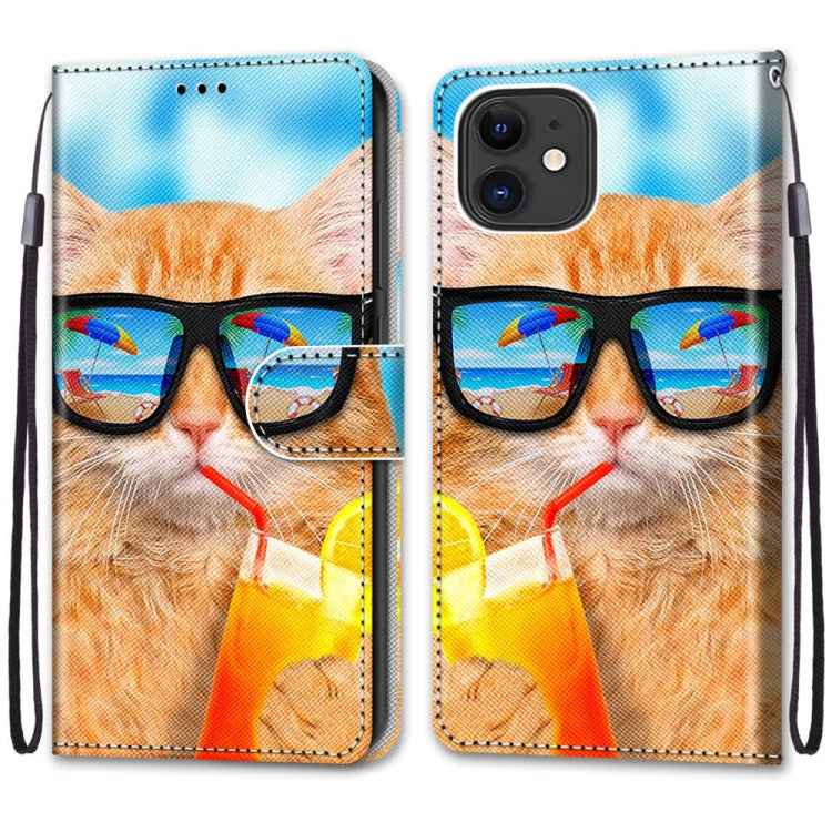 Coloured Drawing Cross Texture Horizontal Flip PU Leather Case with Holder & Card Slots & Wallet & Lanyard, For iPhone 12 mini, For iPhone 12 / 12 Pro