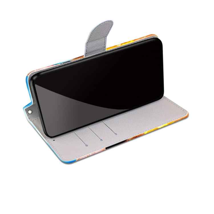 Coloured Drawing Cross Texture Horizontal Flip PU Leather Case with Holder & Card Slots & Wallet & Lanyard, For iPhone 12 mini, For iPhone 12 / 12 Pro