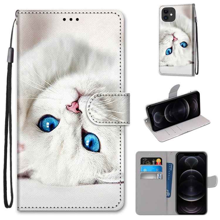 Coloured Drawing Cross Texture Horizontal Flip PU Leather Case with Holder & Card Slots & Wallet & Lanyard, For iPhone 12 mini, For iPhone 12 / 12 Pro