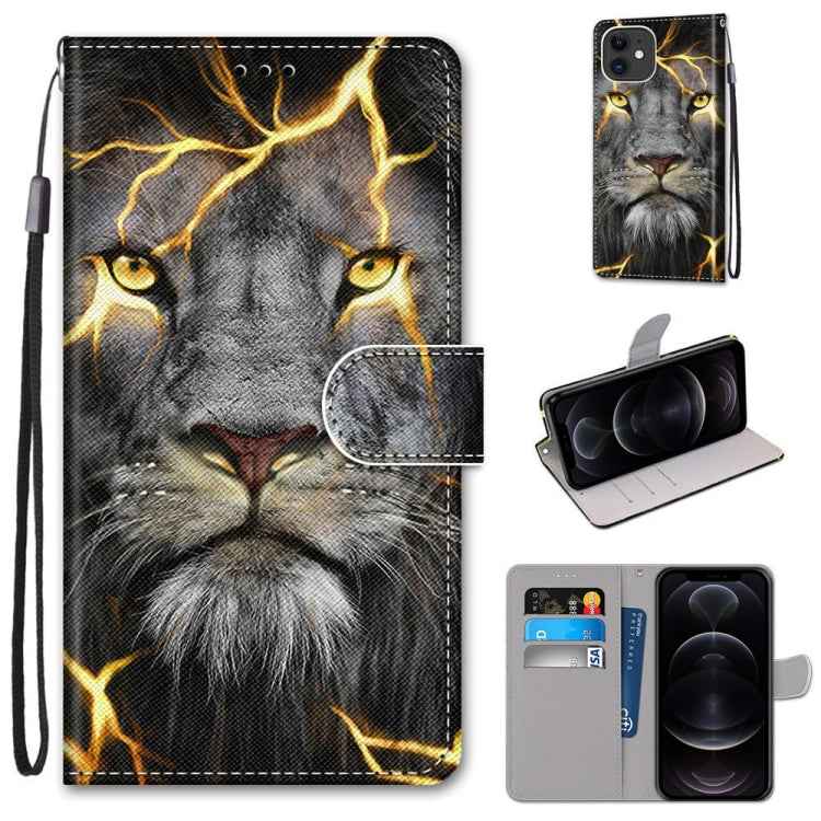 Coloured Drawing Cross Texture Horizontal Flip PU Leather Case with Holder & Card Slots & Wallet & Lanyard, For iPhone 12 mini, For iPhone 12 / 12 Pro