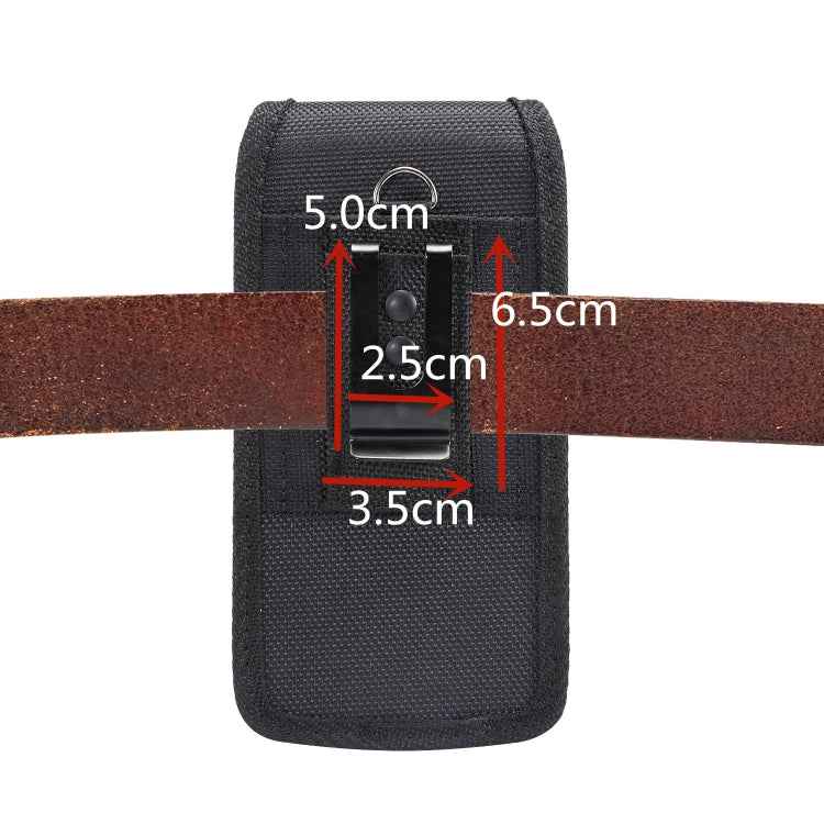 Universal Hanging Waist Oxford Cloth Case with Carabiner for 7.2 inch Mobile Phones