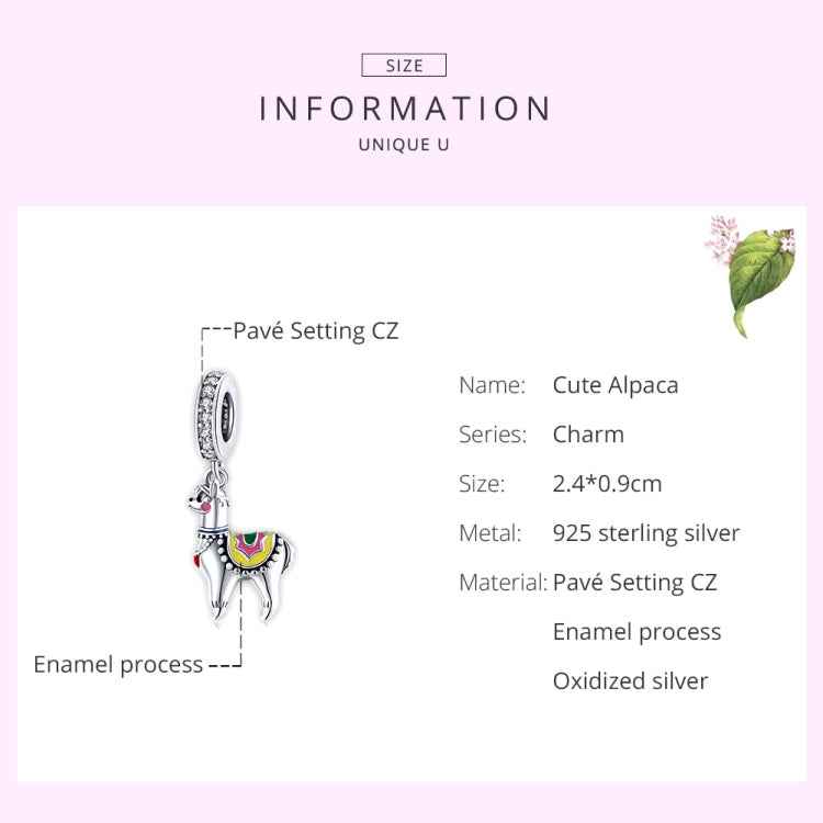 S925 Sterling Silver Cute Alpaca Pendant DIY Bracelet Necklace Accessories