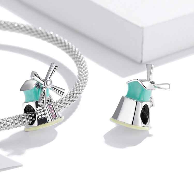 S925 Sterling Silver Dutch Windmills Beads DIY Bracelet Necklace Accessories