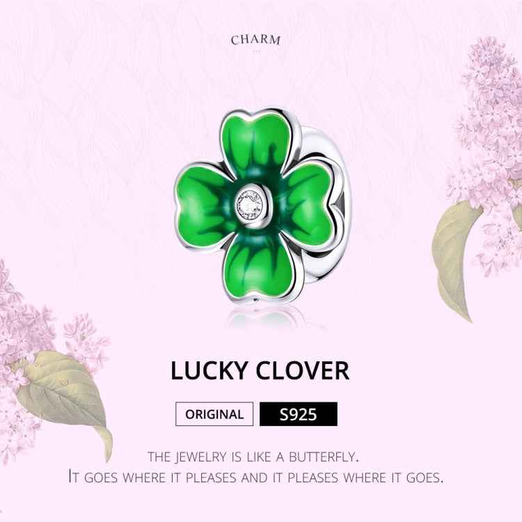 S925 Sterling Silver Lucky Clover Beads DIY Bracelet Necklace Accessories