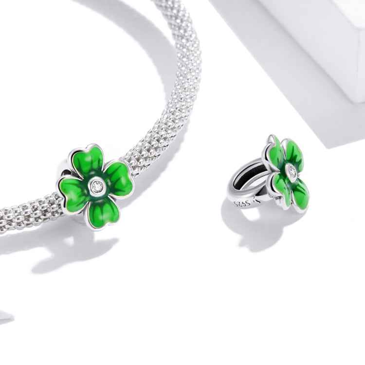 S925 Sterling Silver Lucky Clover Beads DIY Bracelet Necklace Accessories