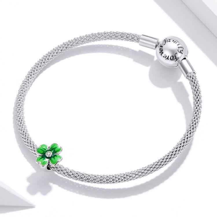 S925 Sterling Silver Lucky Clover Beads DIY Bracelet Necklace Accessories