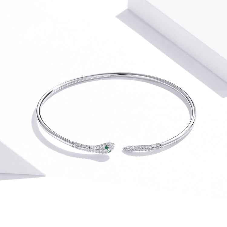 S925 Sterling Silver Snake Open Bracelet  Women Jewelry