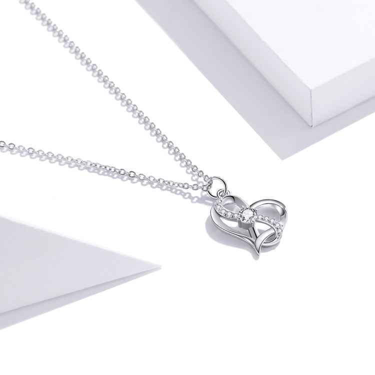 S925 Sterling Silver Heart To Heart Women Nacklace Jewelry