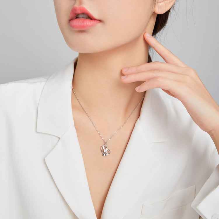 S925 Sterling Silver Heart To Heart Women Nacklace Jewelry