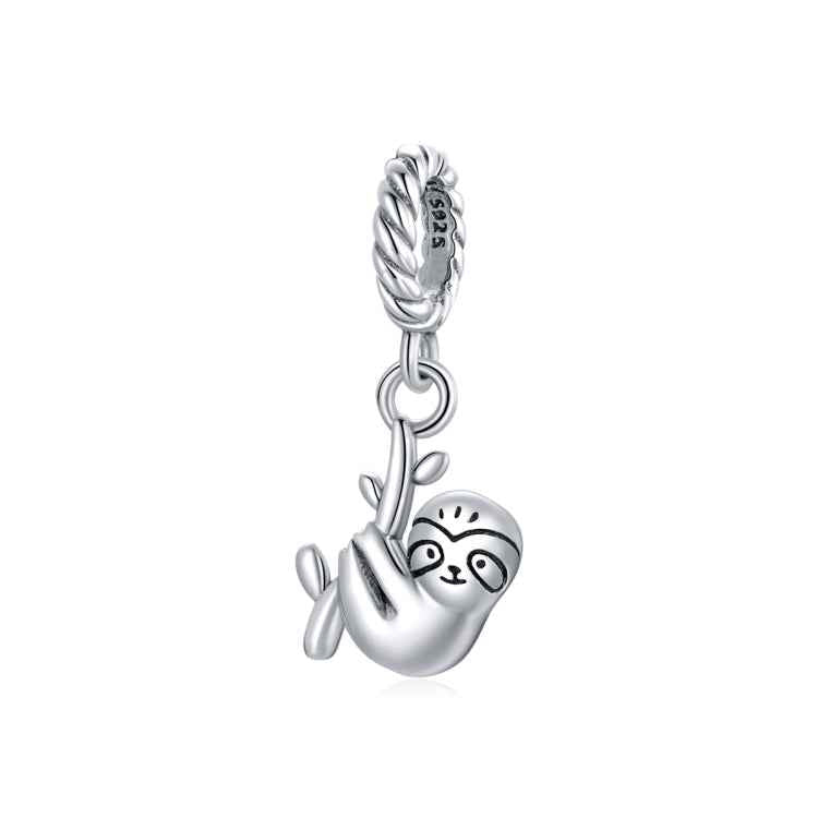 S925 Sterling Silver Cute Little Sloth Pendant DIY Bracelet Necklace Accessories