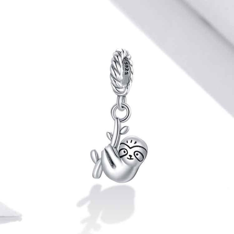 S925 Sterling Silver Cute Little Sloth Pendant DIY Bracelet Necklace Accessories