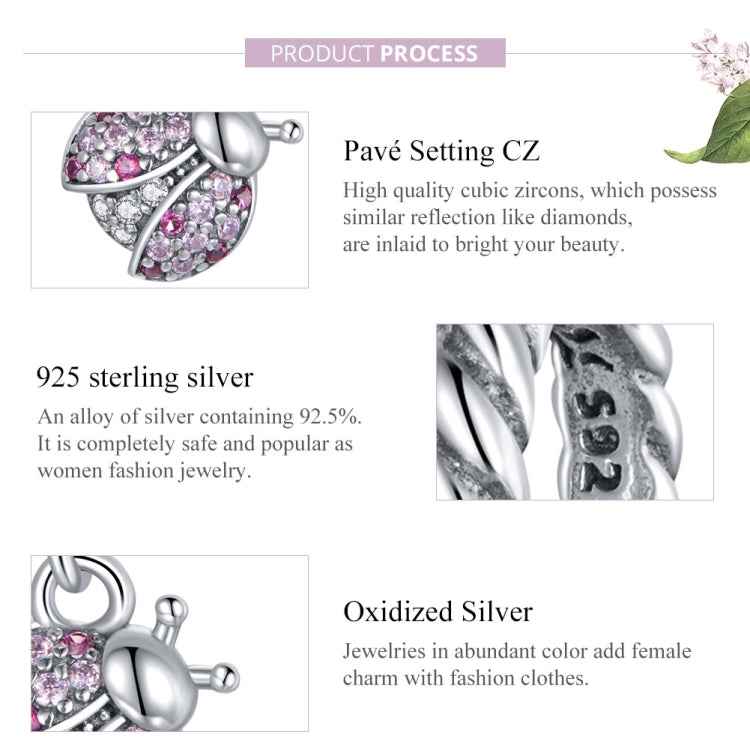 S925 Sterling Silver Ladybug Pendant DIY Bracelet Necklace Accessories
