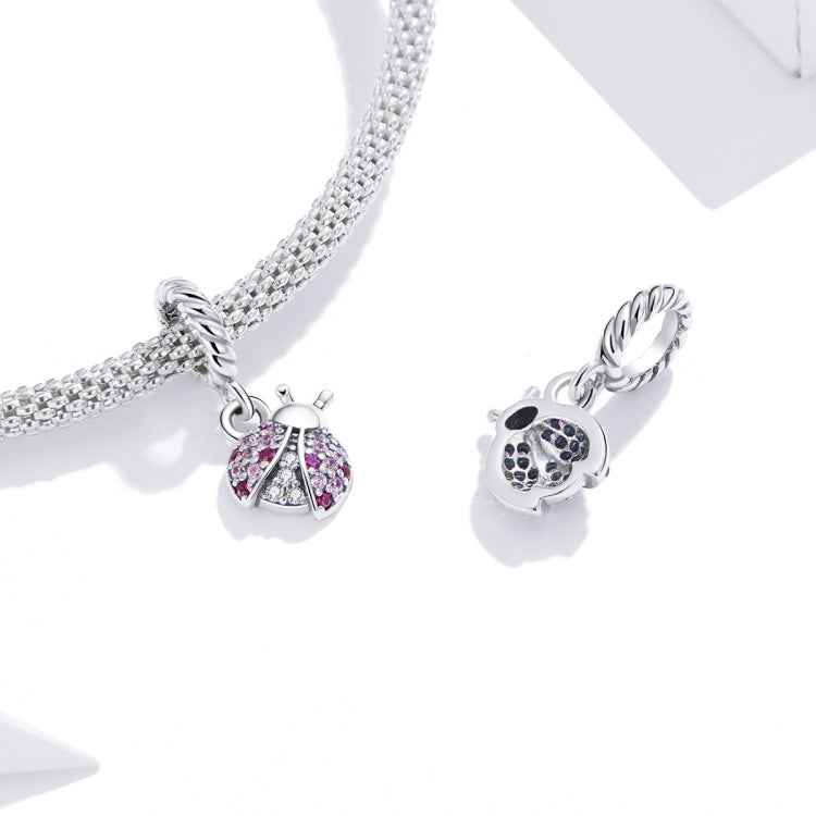S925 Sterling Silver Ladybug Pendant DIY Bracelet Necklace Accessories