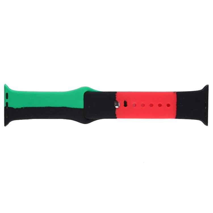 Black Unity Silicone Sports Replacement Watchbands For Apple Watch Series 6 & SE & 5 & 4 40mm / 3 & 2 & 1 38mm