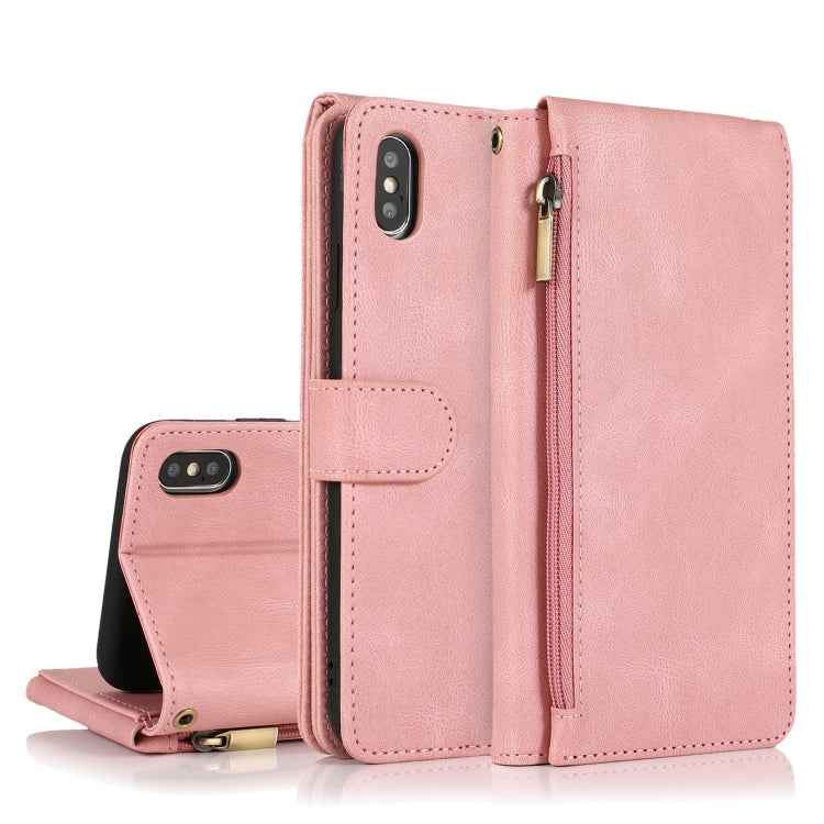 Skin-feel Crazy Horse Texture Zipper Wallet Bag Horizontal Flip Leather Case with Holder & Card Slots & Wallet & Lanyard, For iPhone 6, For iPhone 6 Plus, For iPhone SE 2022 / SE 2020 / 8 / 7, For iPhone 8 Plus / 7 Plus, For iPhone XS / X, For iPhone X...