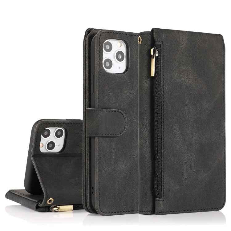Skin-feel Crazy Horse Texture Zipper Wallet Bag Horizontal Flip Leather Case with Holder & Card Slots & Wallet & Lanyard, For iPhone 11 Pro Max, For iPhone 12 mini, For iPhone 12 / 12 Pro, For iPhone 12 Pro Max