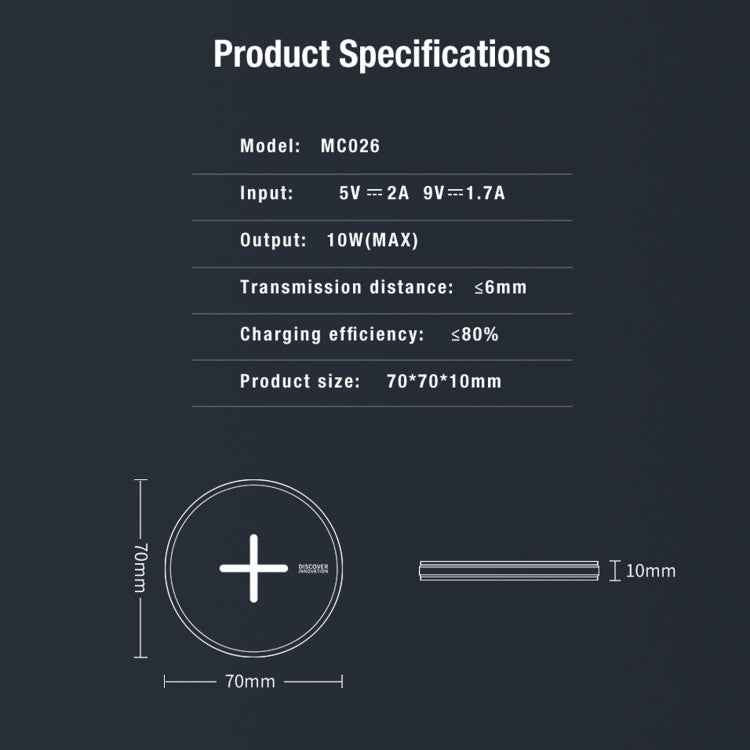 NILLKIN MC026 Portable Button Fast Charging Wireless Charger