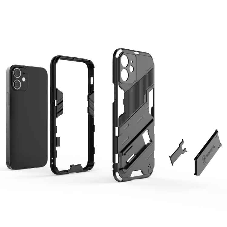 Punk Armor 2 in 1 PC + TPU Shockproof Case with Invisible Holder, For iPhone 12 mini, For iPhone 12, For iPhone 12 Pro, For iPhone 12 Pro Max, For iPhone 11 Pro, For iPhone 11