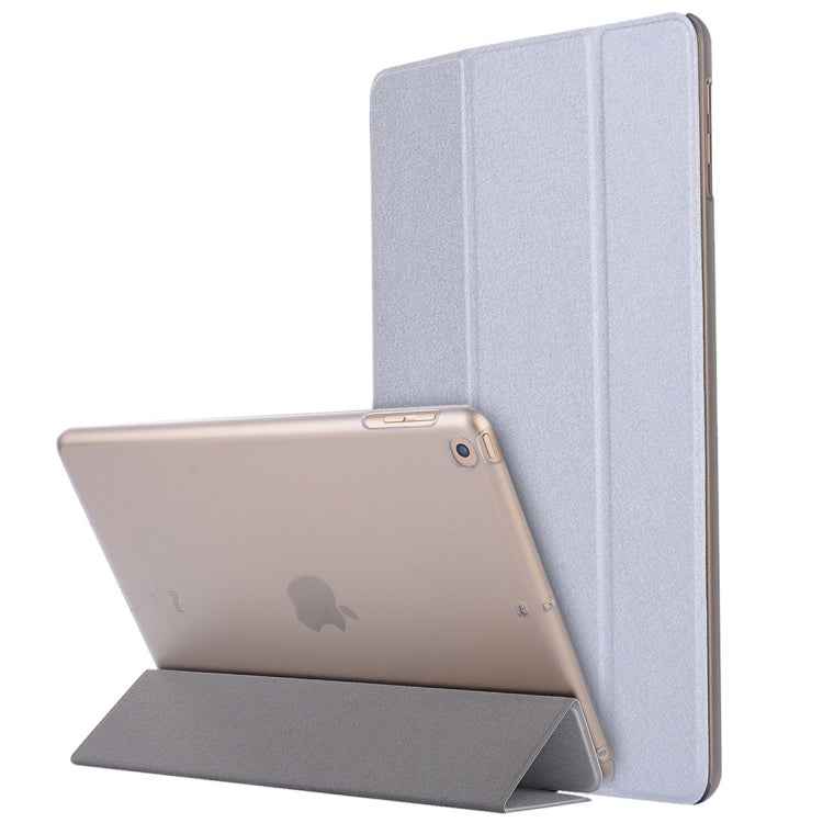For iPad 10.2 inch Silk Texture Horizontal Flip Magnetic PU Leather Case, with Three-folding Holder & Sleep / Wake-up Function