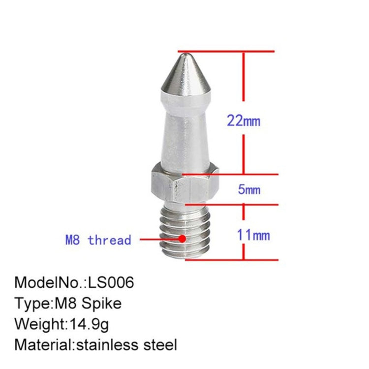 BEXIN LS006 2PCS Stainless Steel M8 inch Feet Screws For SLR Tripod, LS006