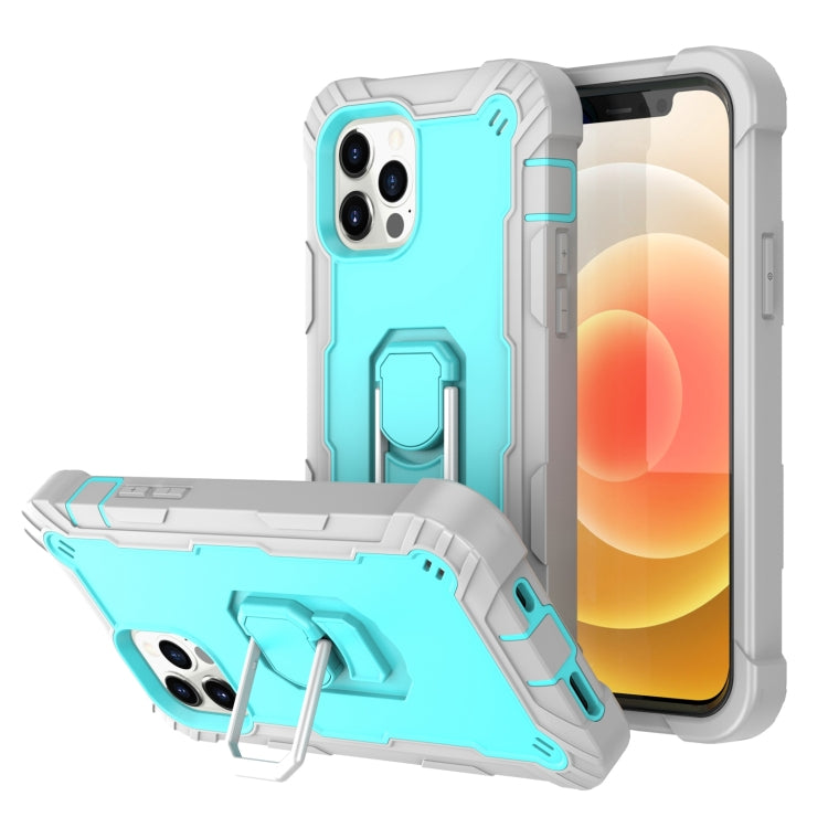 PC + Rubber 3-layers Shockproof Protective Case with Rotating Holder, For iPhone 12 Mini, For iPhone 12 / 12 Pro, For iPhone 12 Pro Max