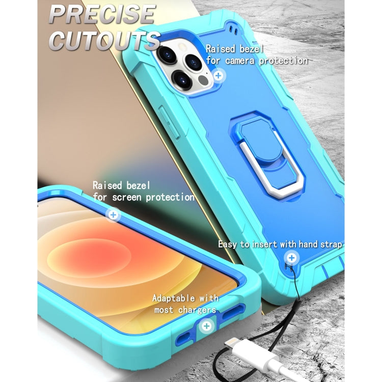 PC + Rubber 3-layers Shockproof Protective Case with Rotating Holder, For iPhone 12 Mini, For iPhone 12 / 12 Pro, For iPhone 12 Pro Max
