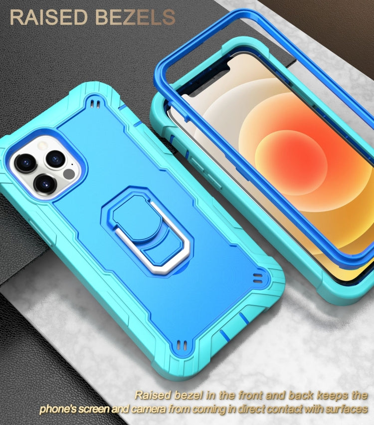 PC + Rubber 3-layers Shockproof Protective Case with Rotating Holder, For iPhone 12 Mini, For iPhone 12 / 12 Pro, For iPhone 12 Pro Max