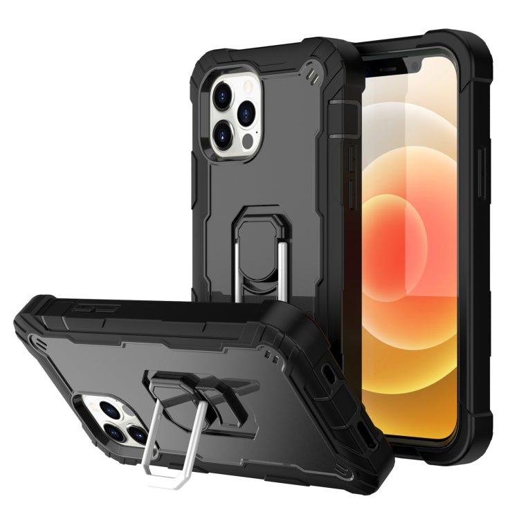 PC + Rubber 3-layers Shockproof Protective Case with Rotating Holder, For iPhone 12 Mini, For iPhone 12 / 12 Pro, For iPhone 12 Pro Max