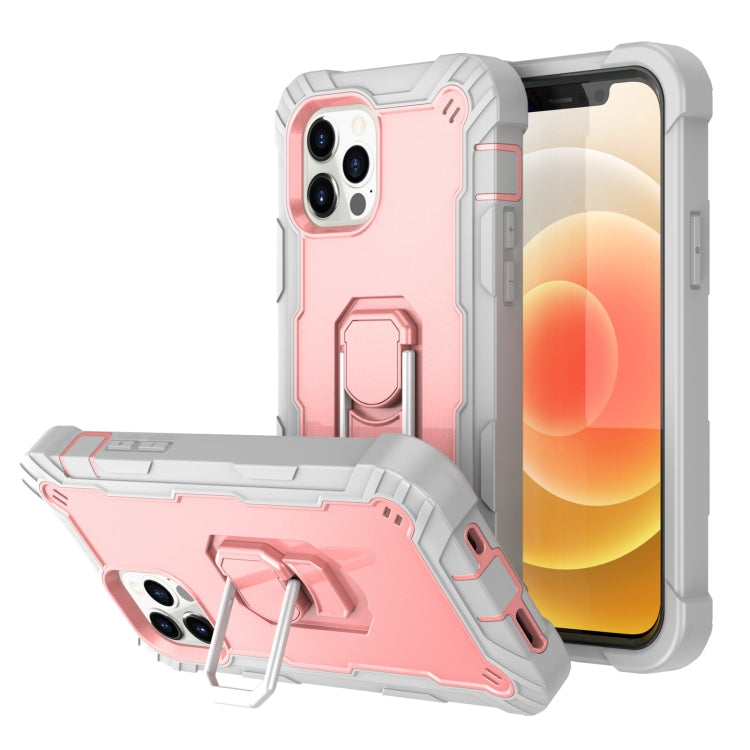 PC + Rubber 3-layers Shockproof Protective Case with Rotating Holder, For iPhone 12 Mini, For iPhone 12 / 12 Pro, For iPhone 12 Pro Max