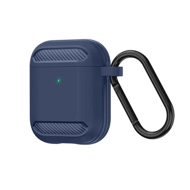 Wireless Earphones Shockproof Carbon Fiber Armor TPU Protective Case, For AirPods 1/2, For AirPods Pro
