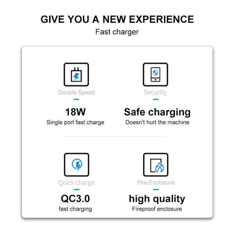 WK WP-U57 Max 18W Maxspeed QC3.0 Fast Charger +  USB to Micro USB Data Cable, US Plug, EU Plug, UK Plug